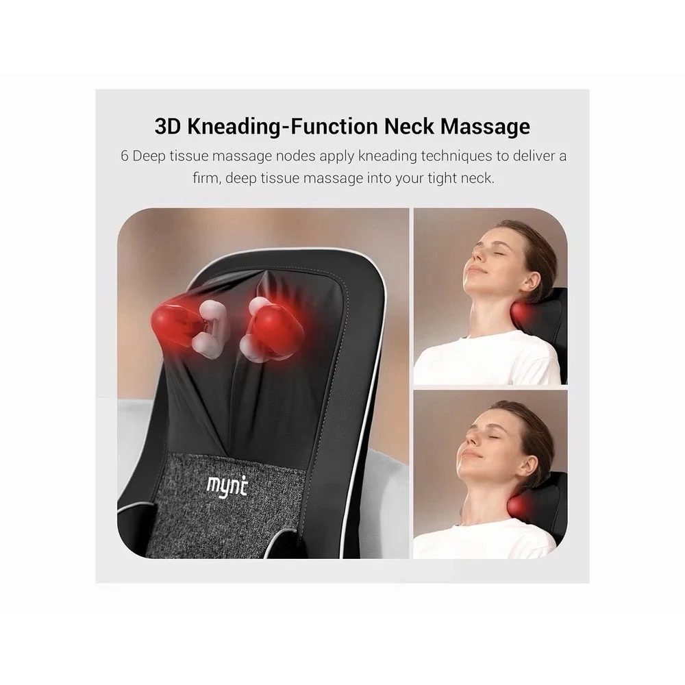 Mynt FSA Eligible HSA Approved Shiatsu Neck and Back Massager‎ for Chair with 10